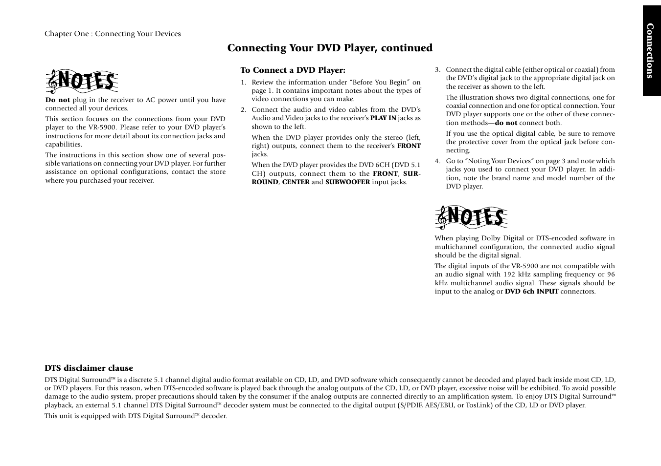 Connecting your dvd player, continued | Kenwood Sovereign VR-5900 User Manual | Page 25 / 66