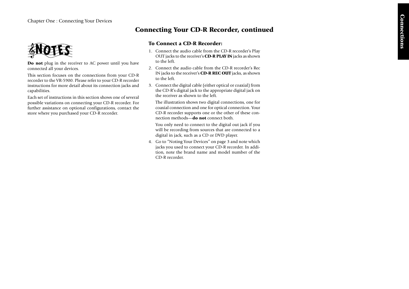 Connecting your cd-r recorder, continued | Kenwood Sovereign VR-5900 User Manual | Page 27 / 66