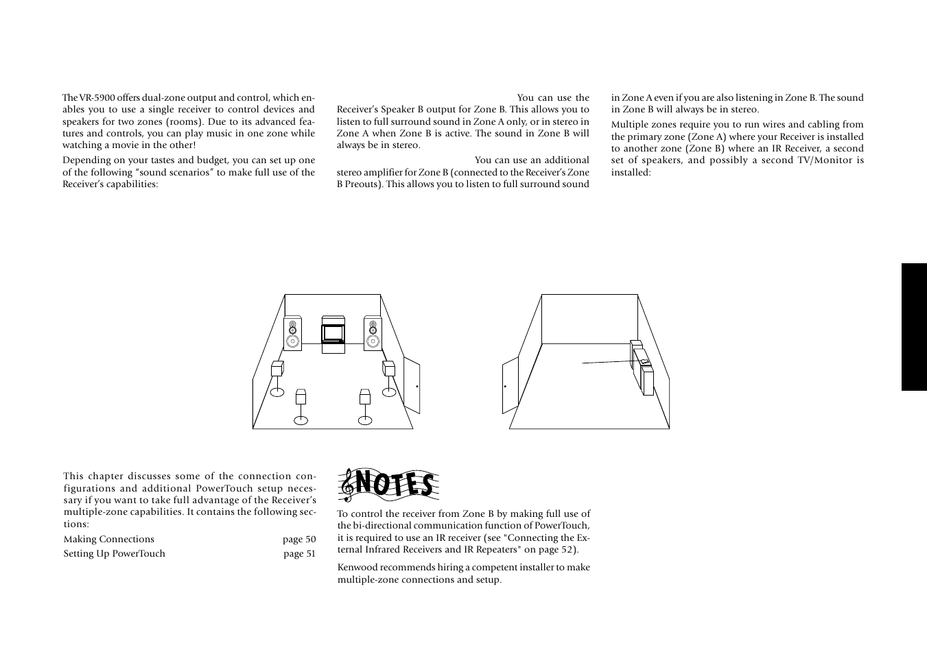 Chapter three: setting up multiple zones | Kenwood Sovereign VR-5900 User Manual | Page 55 / 66