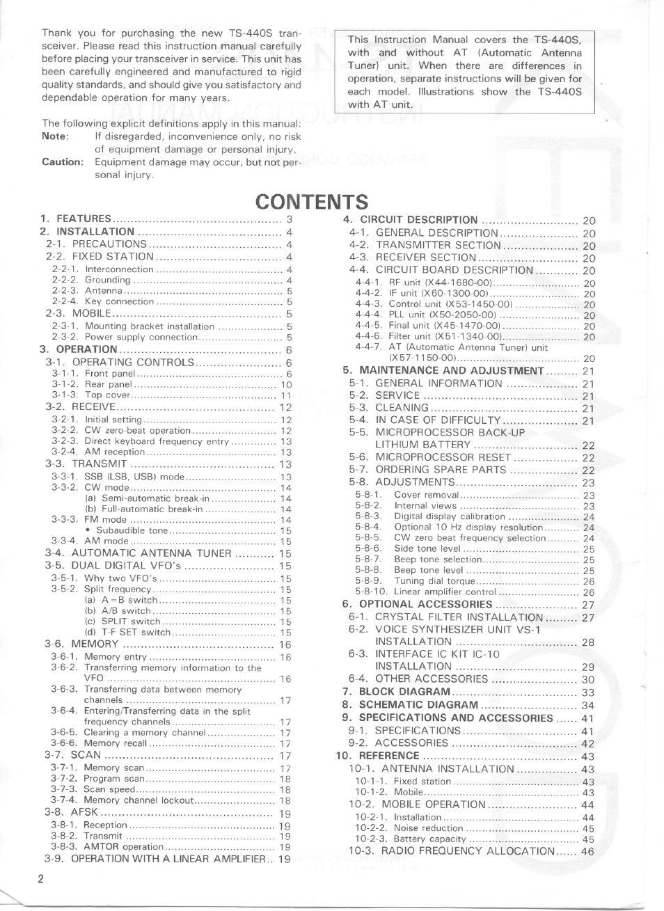 Kenwood TS-440S User Manual | Page 2 / 57