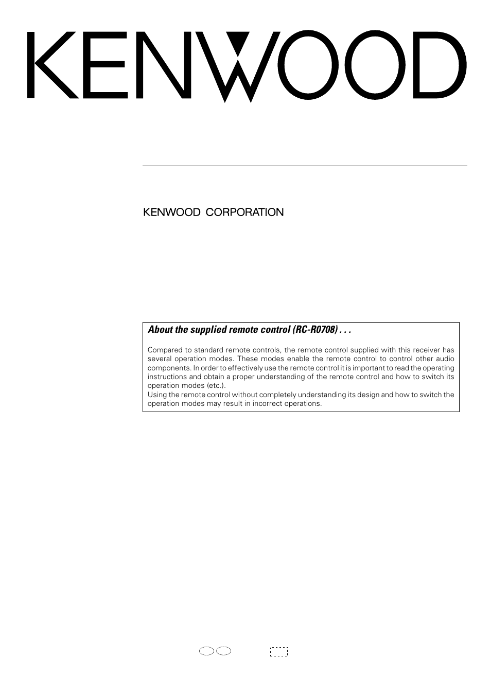 Kenwood KRF-A4020 User Manual | 20 pages