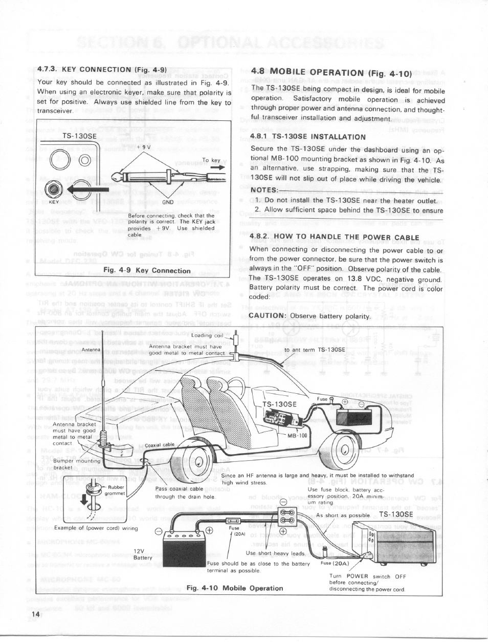 8 mobile operation (fig. 4-10) | Kenwood TS-130SE User Manual | Page 14 / 31