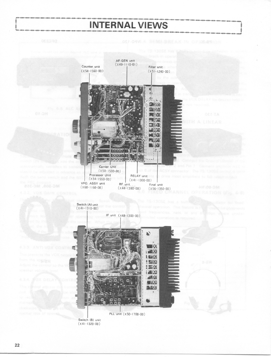 Internal views | Kenwood TS-130SE User Manual | Page 22 / 31