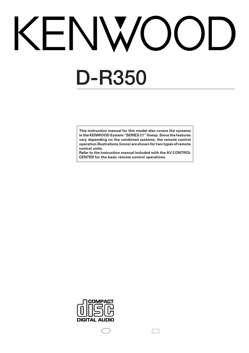 Kenwood D-R350 User Manual | 28 pages