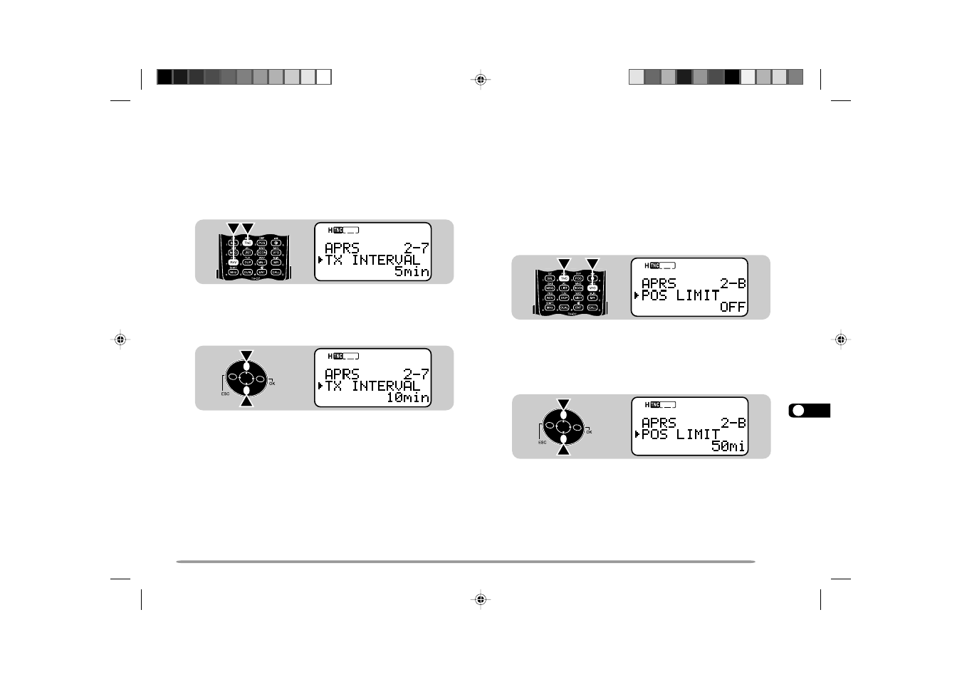 Selecting beacon transmit interval, Restricting reception of aprs data | Kenwood TH-D7E User Manual | Page 81 / 112