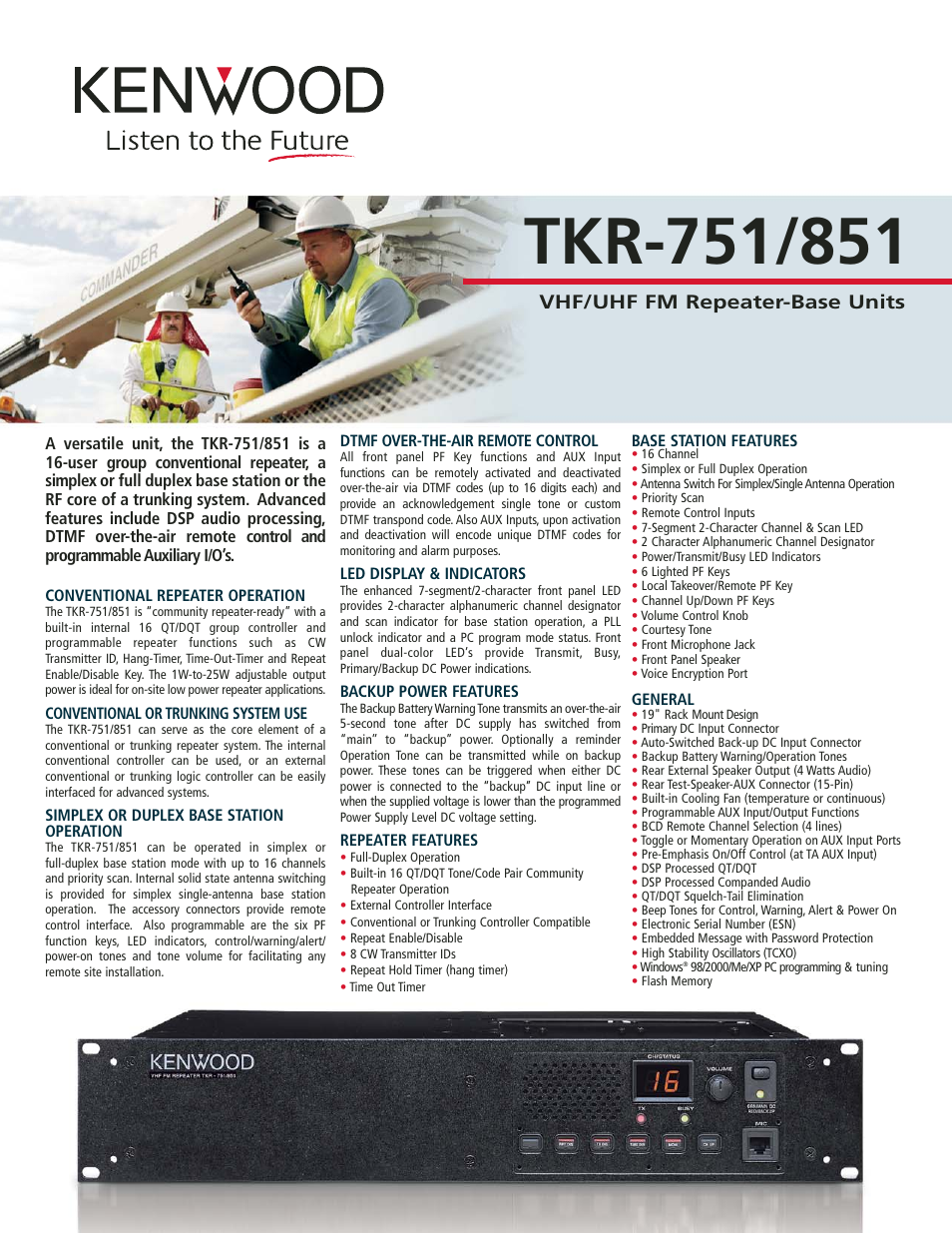 Kenwood TKR-851 User Manual | 2 pages