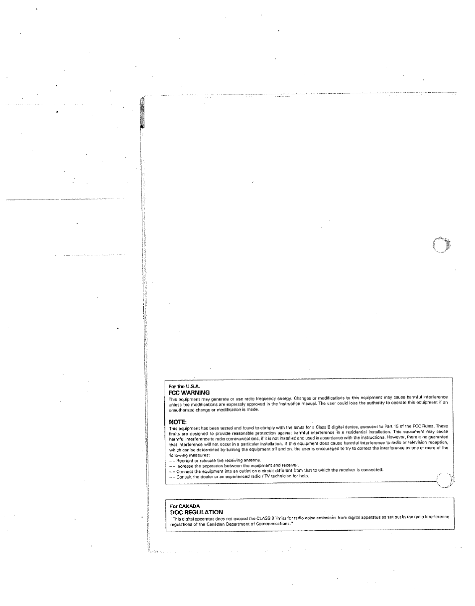 Fcc warning, Doc regulation | Kenwood RC-R0801 User Manual | Page 16 / 16