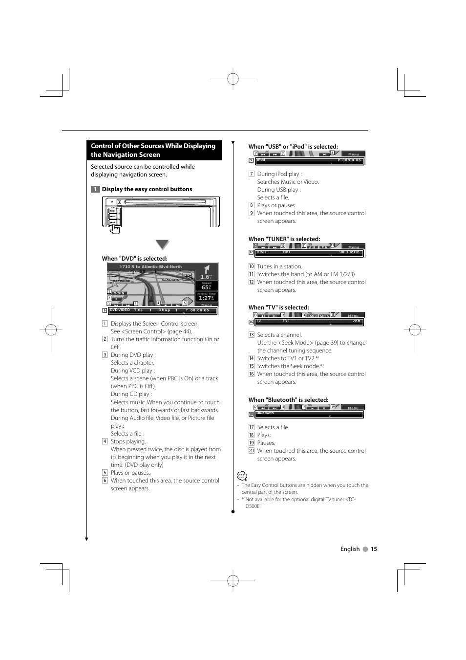 Kenwood DDX5022Y User Manual | Page 15 / 96