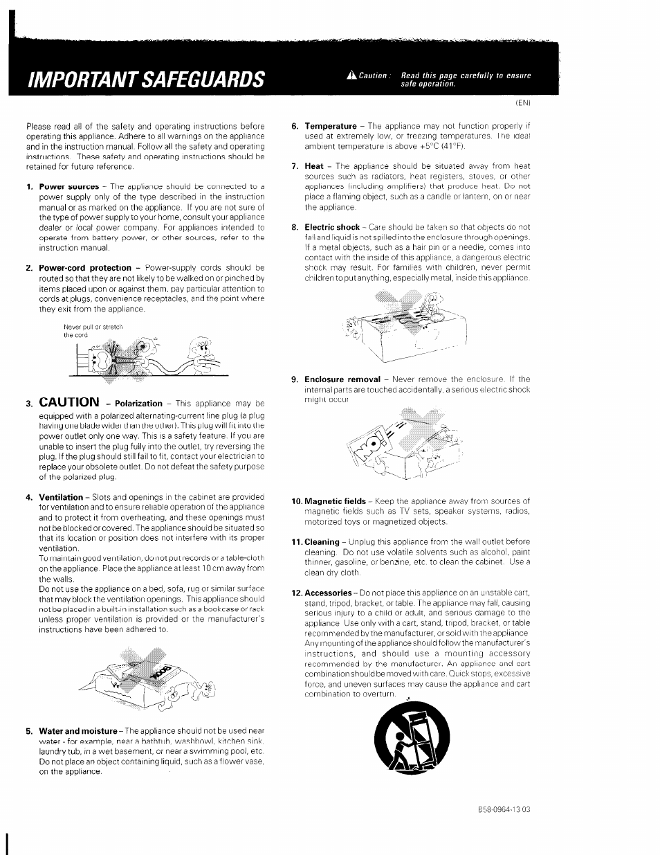 Important safeguards, Caution | Kenwood KRF-V5560D User Manual | Page 37 / 40