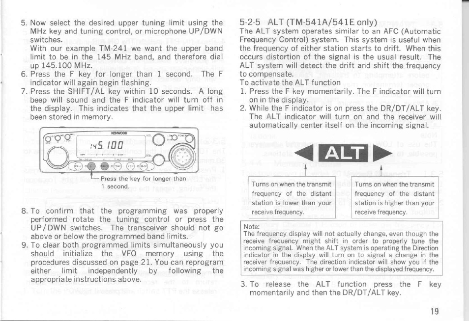 2-5 alt (tm-541a/541e only) | Kenwood TM-441A User Manual | Page 19 / 59