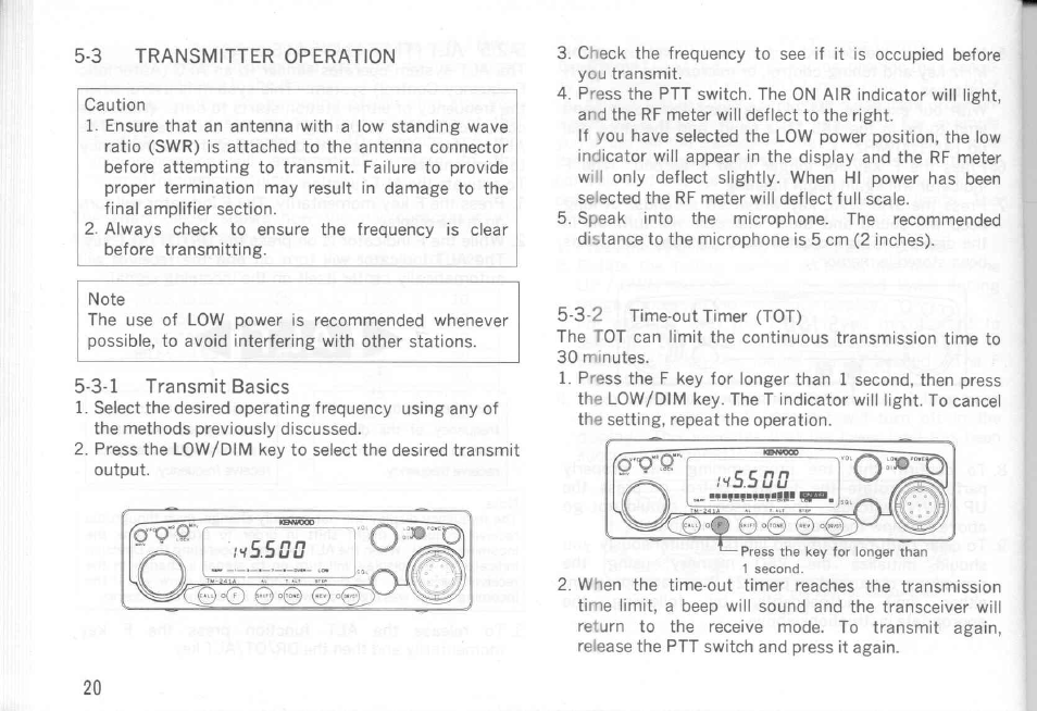 3 transmitter operation, 3-1 transmit basics, Transmitter operation | Kenwood TM-441A User Manual | Page 20 / 59