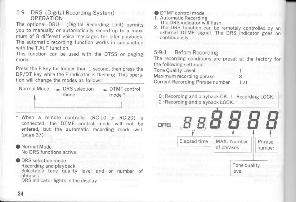 9 drs (digital recording system) operation | Kenwood TM-441A User Manual | Page 34 / 59