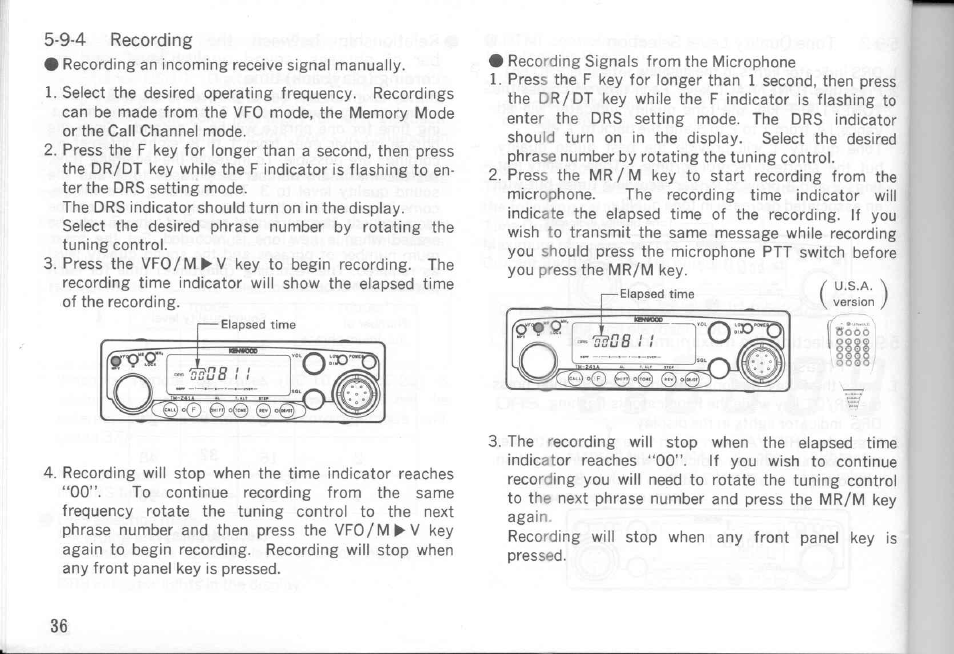 9-4 recording | Kenwood TM-441A User Manual | Page 36 / 59