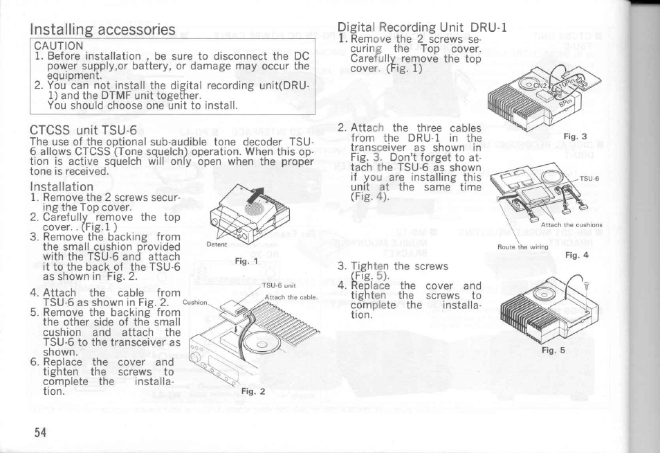 Nstaliing accessories | Kenwood TM-441A User Manual | Page 54 / 59