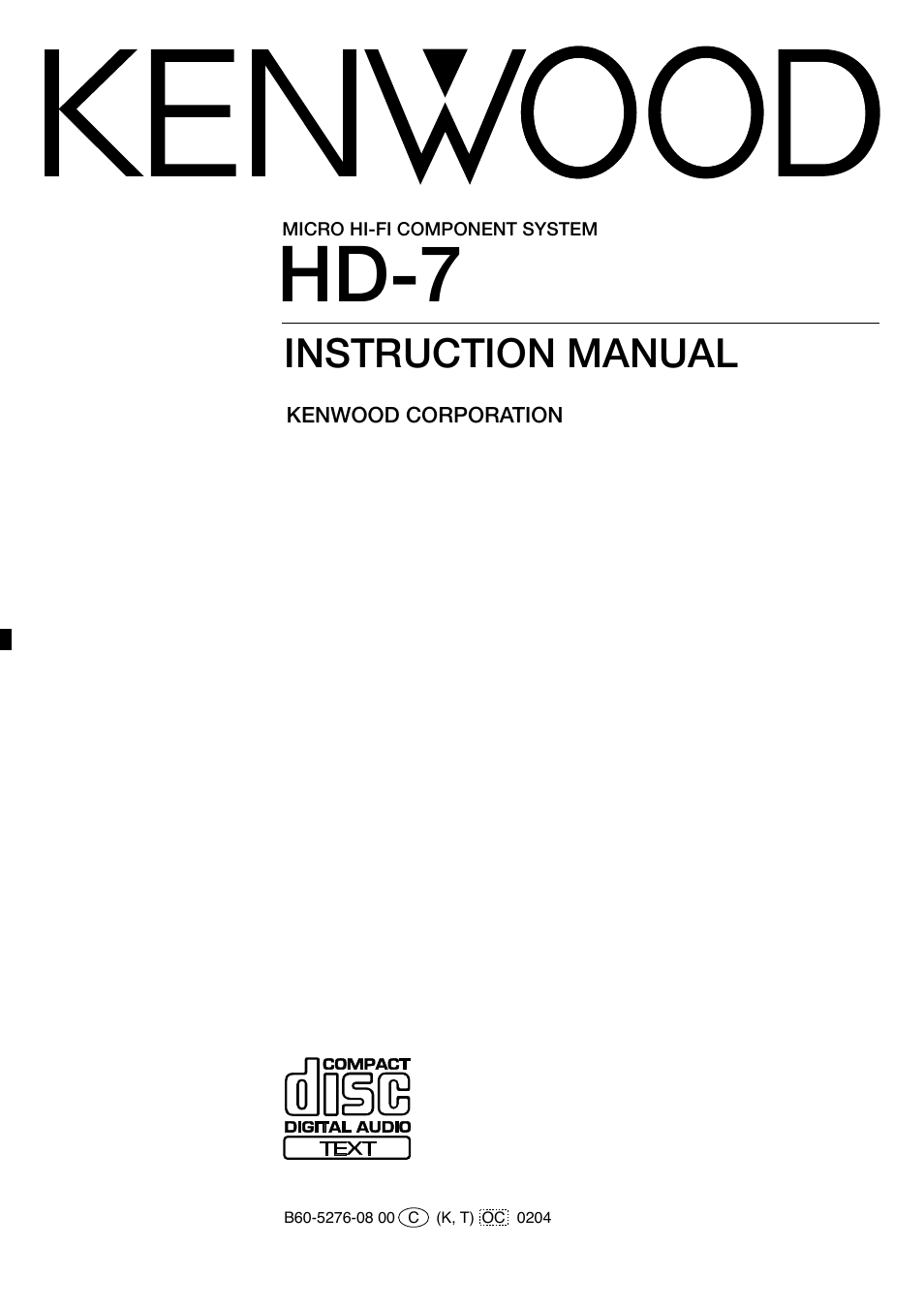 Kenwood HD-7 User Manual | 44 pages