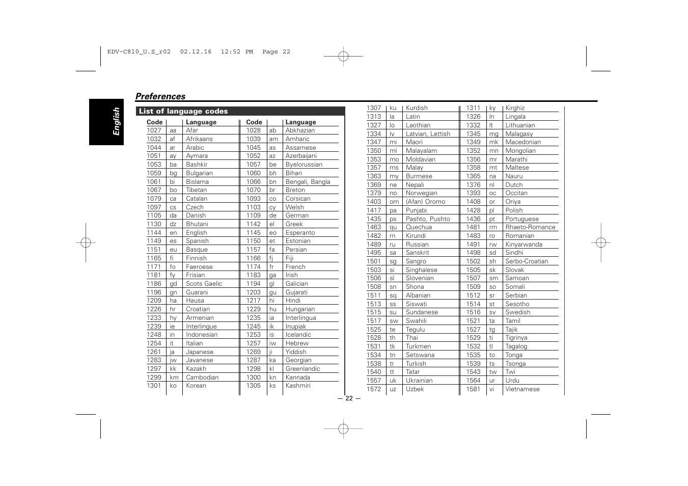 Kenwood KDV-C820  EN User Manual | Page 22 / 40