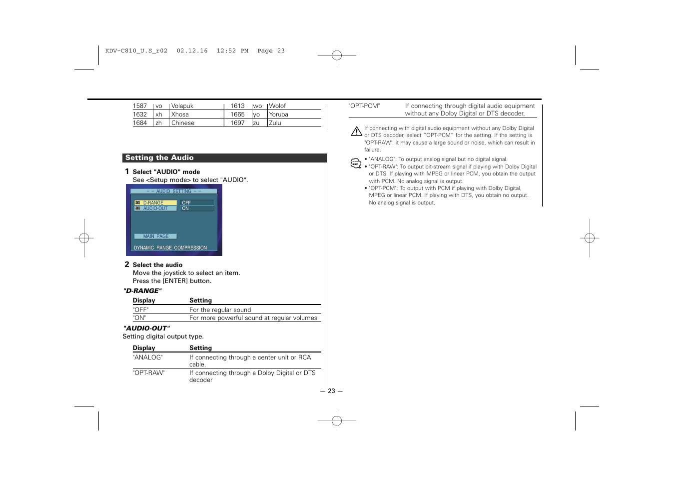 Kenwood KDV-C820  EN User Manual | Page 23 / 40