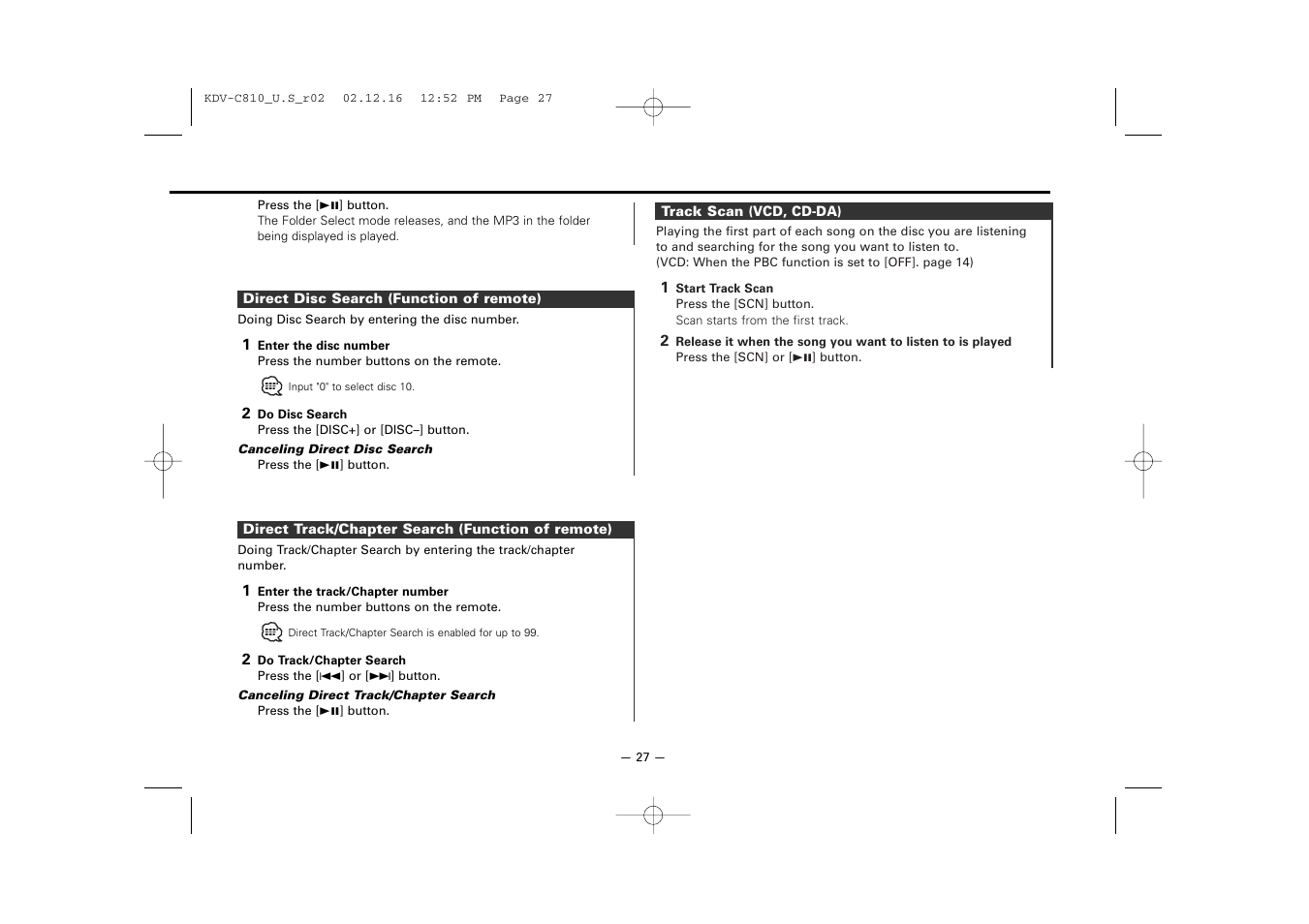 Kenwood KDV-C820  EN User Manual | Page 27 / 40