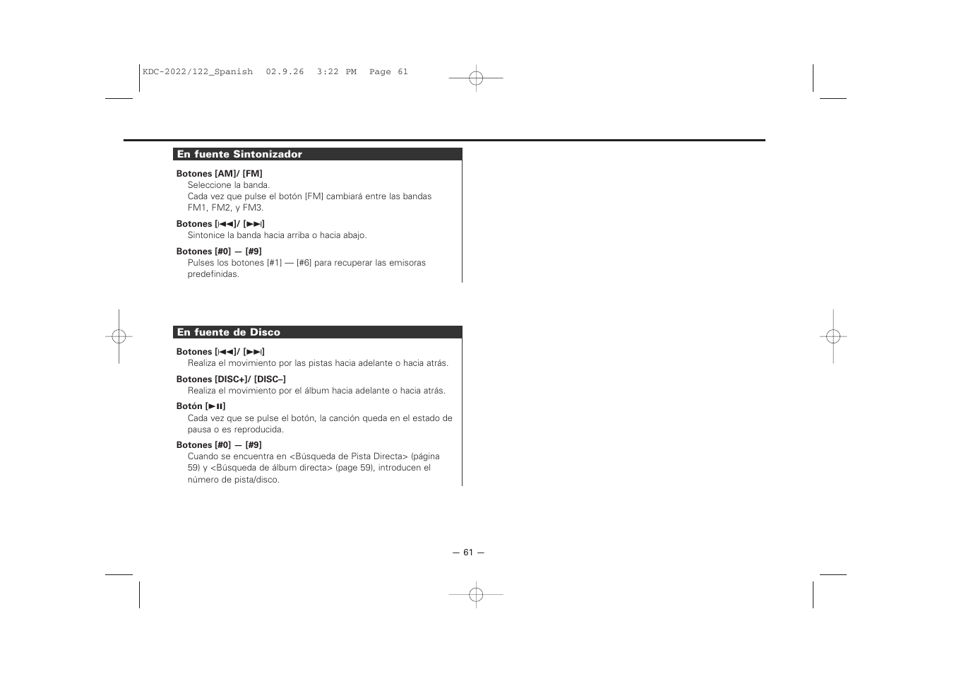 Kenwood KDC-122S User Manual | Page 61 / 92