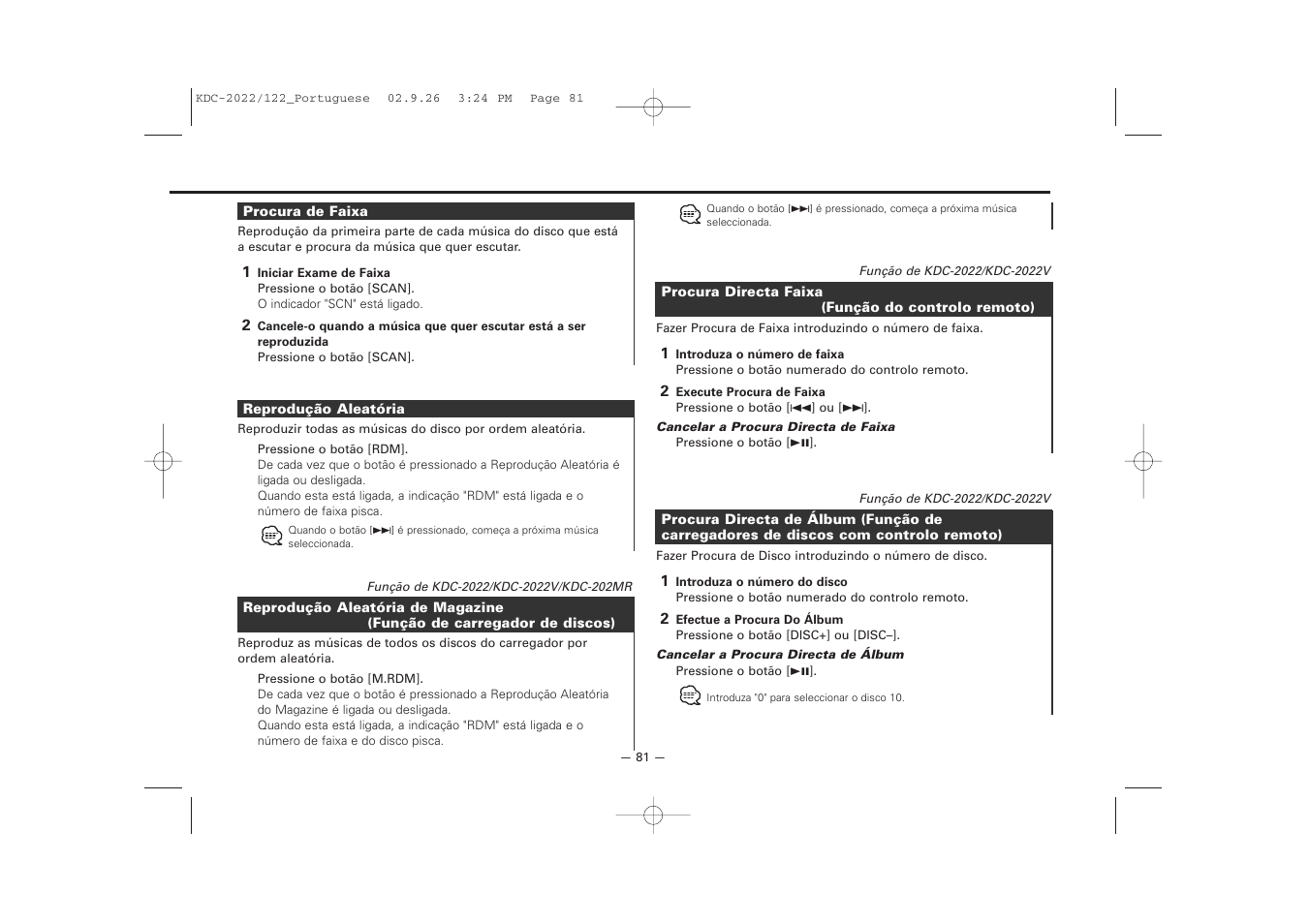 Kenwood KDC-122S User Manual | Page 81 / 92