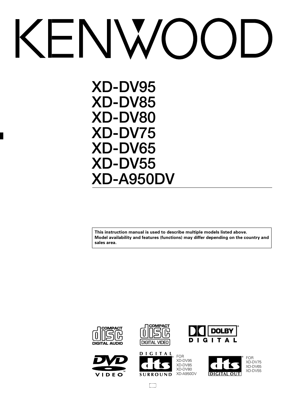 Kenwood XD-DV75 User Manual | 73 pages