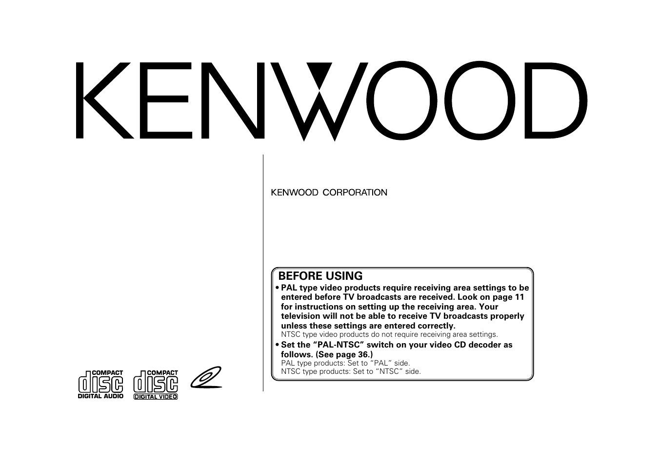 Kenwood VZ907 User Manual | 44 pages