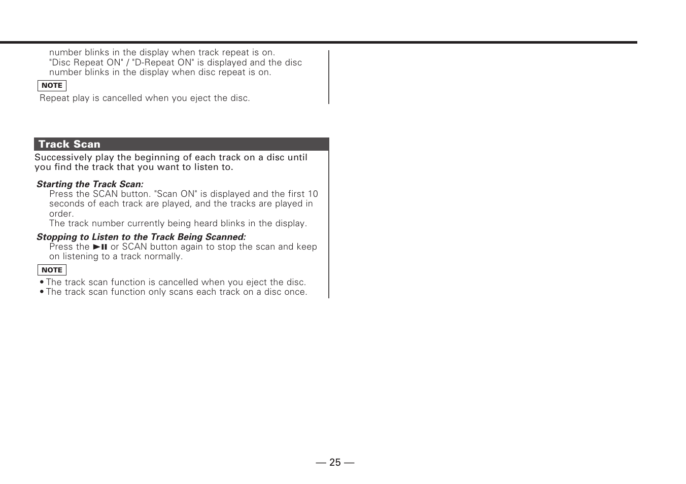 Track scan | Kenwood KDC-V7090R EN User Manual | Page 25 / 48