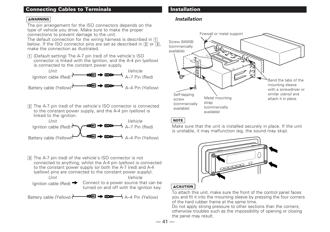 Installation | Kenwood KDC-V7090R EN User Manual | Page 41 / 48