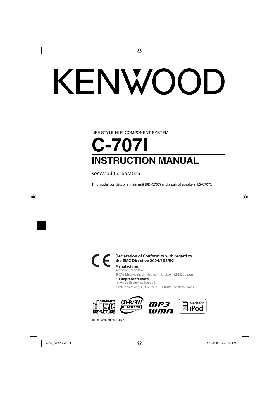 Kenwood C-707I User Manual | 84 pages
