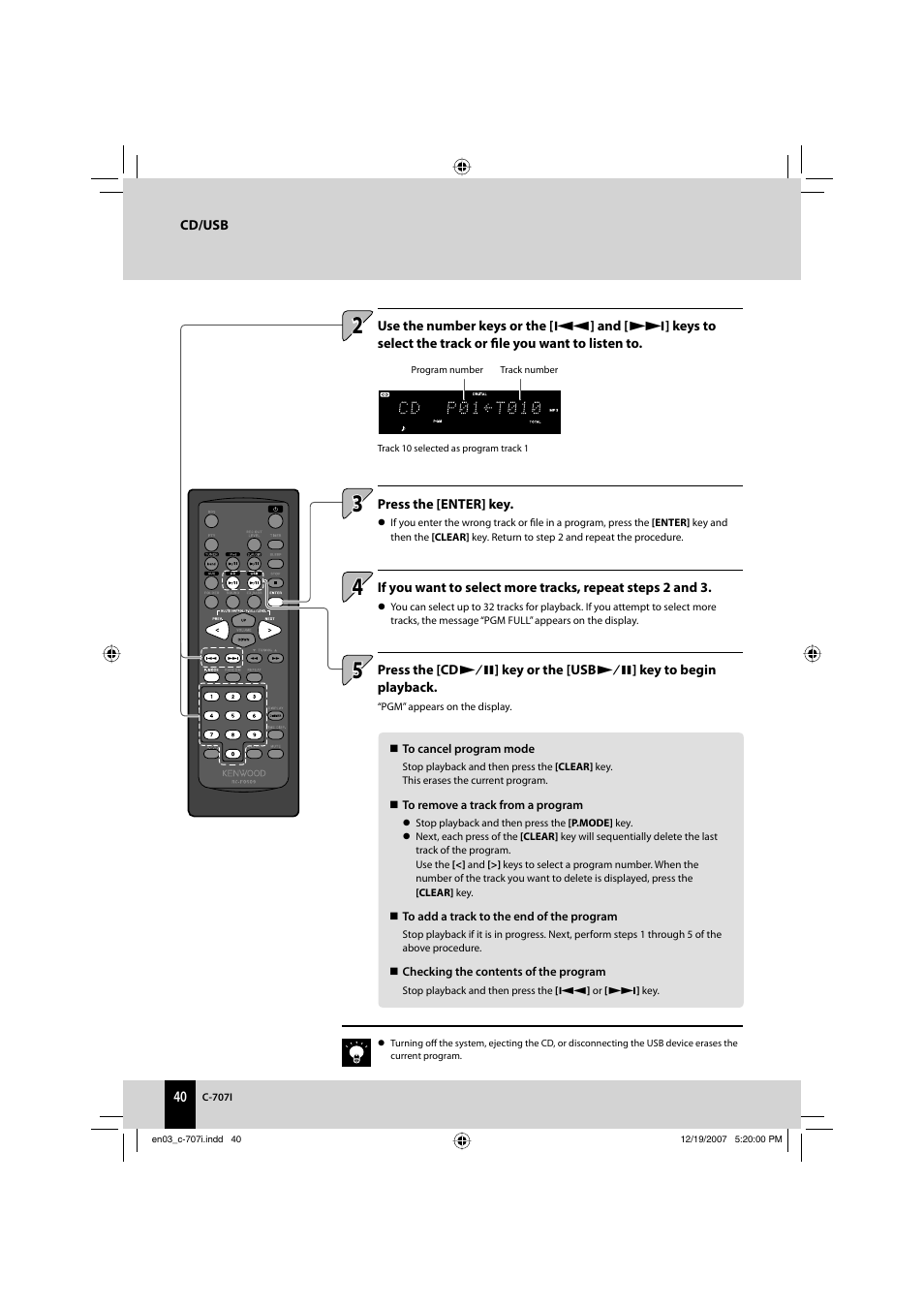 Kenwood C-707I User Manual | Page 40 / 84