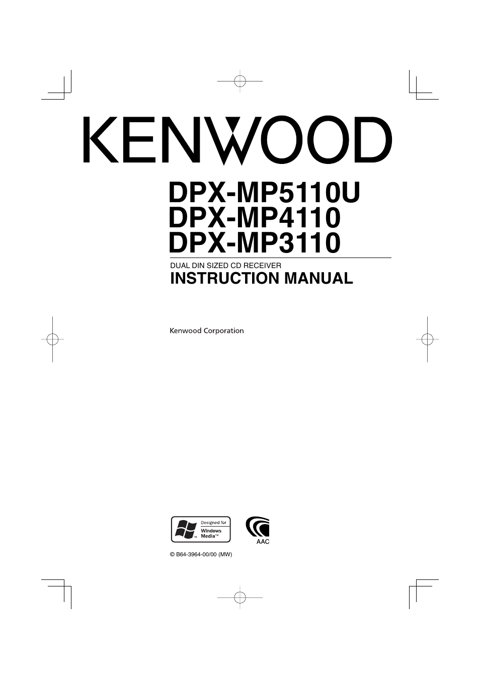 Kenwood DPX-MP3110 User Manual | 25 pages