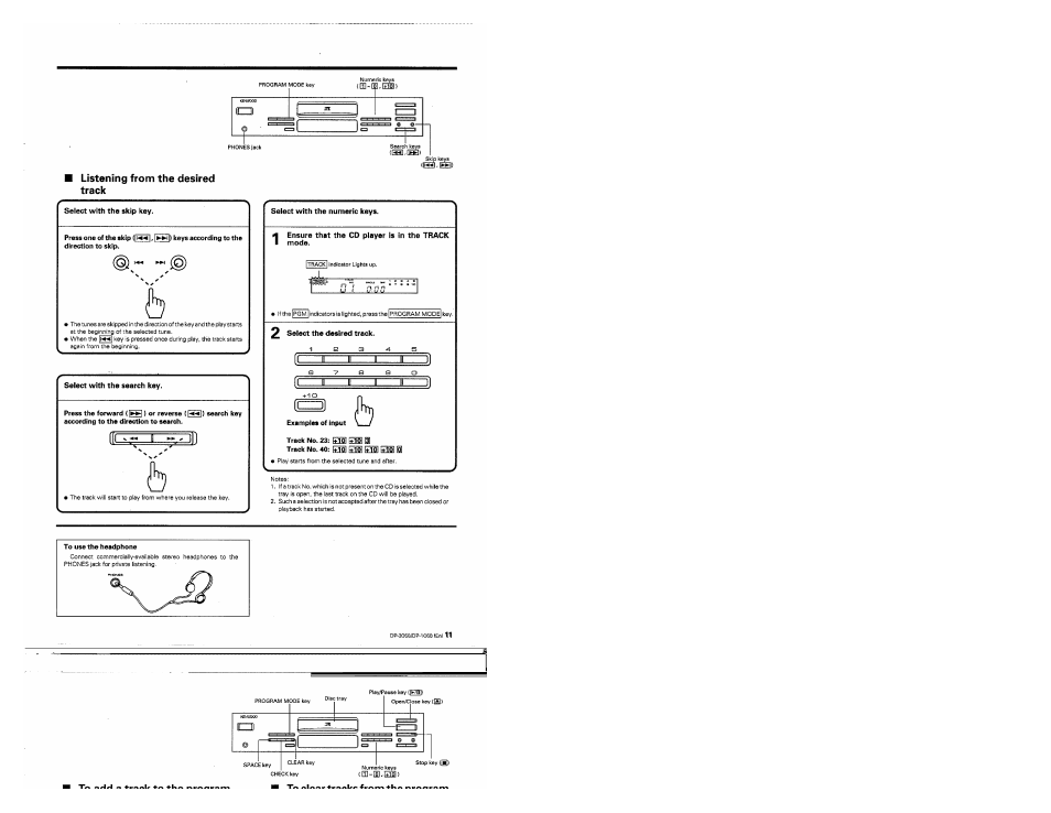 R.:.r, Listening from the desired track | Kenwood DP-2060 User Manual | Page 11 / 20