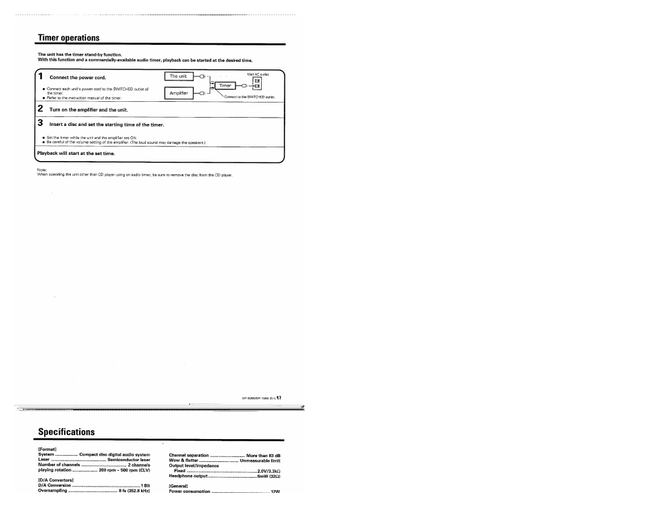 Tim er operations | Kenwood DP-2060 User Manual | Page 17 / 20