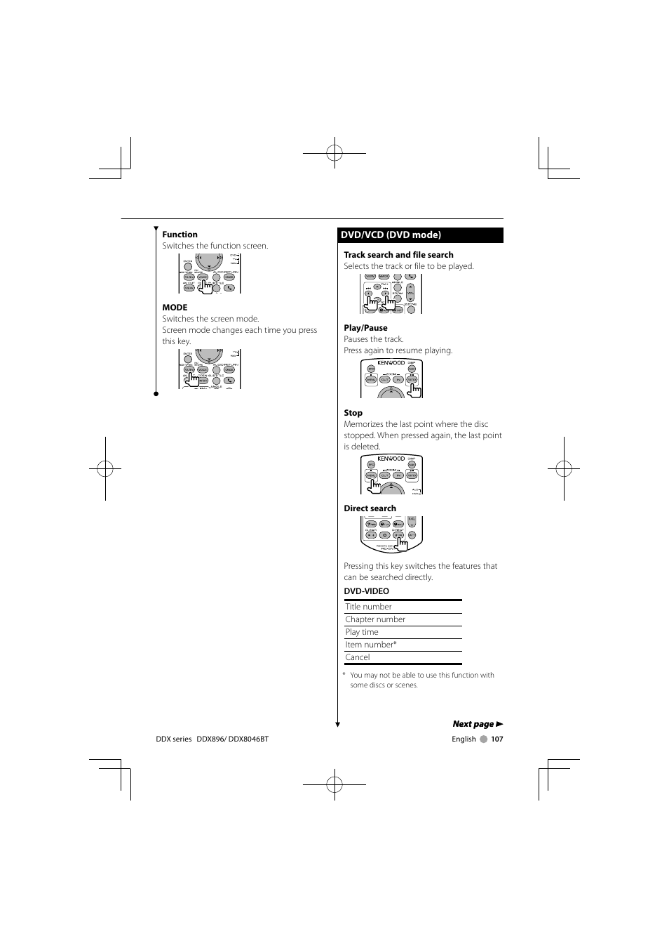 Kenwood DDX8046BT User Manual | Page 107 / 124