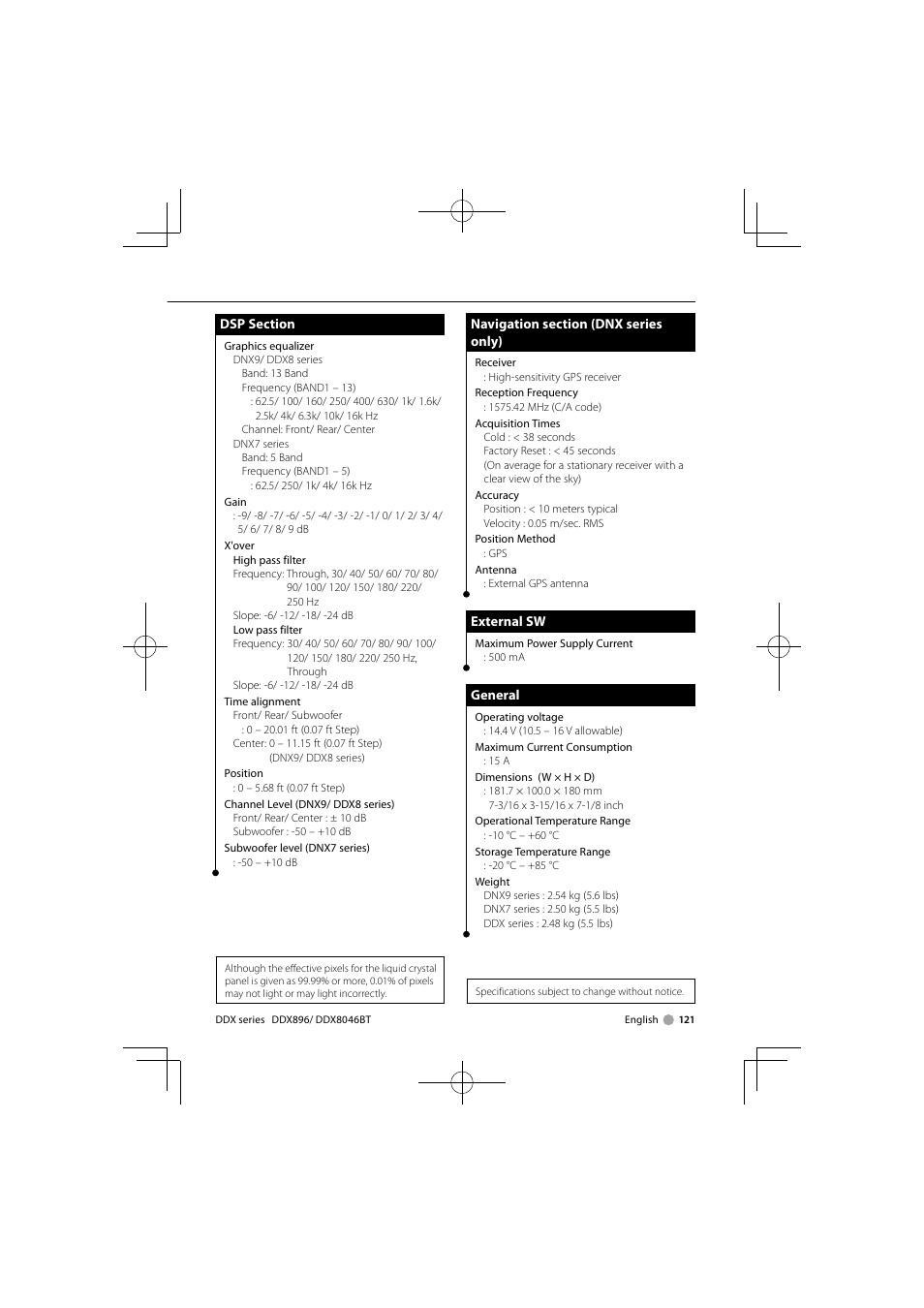 Kenwood DDX8046BT User Manual | Page 121 / 124