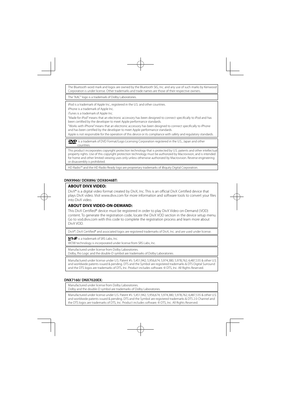 Kenwood DDX8046BT User Manual | Page 122 / 124