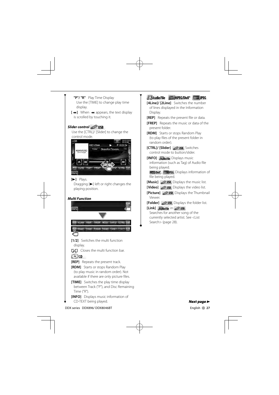 Kenwood DDX8046BT User Manual | Page 27 / 124