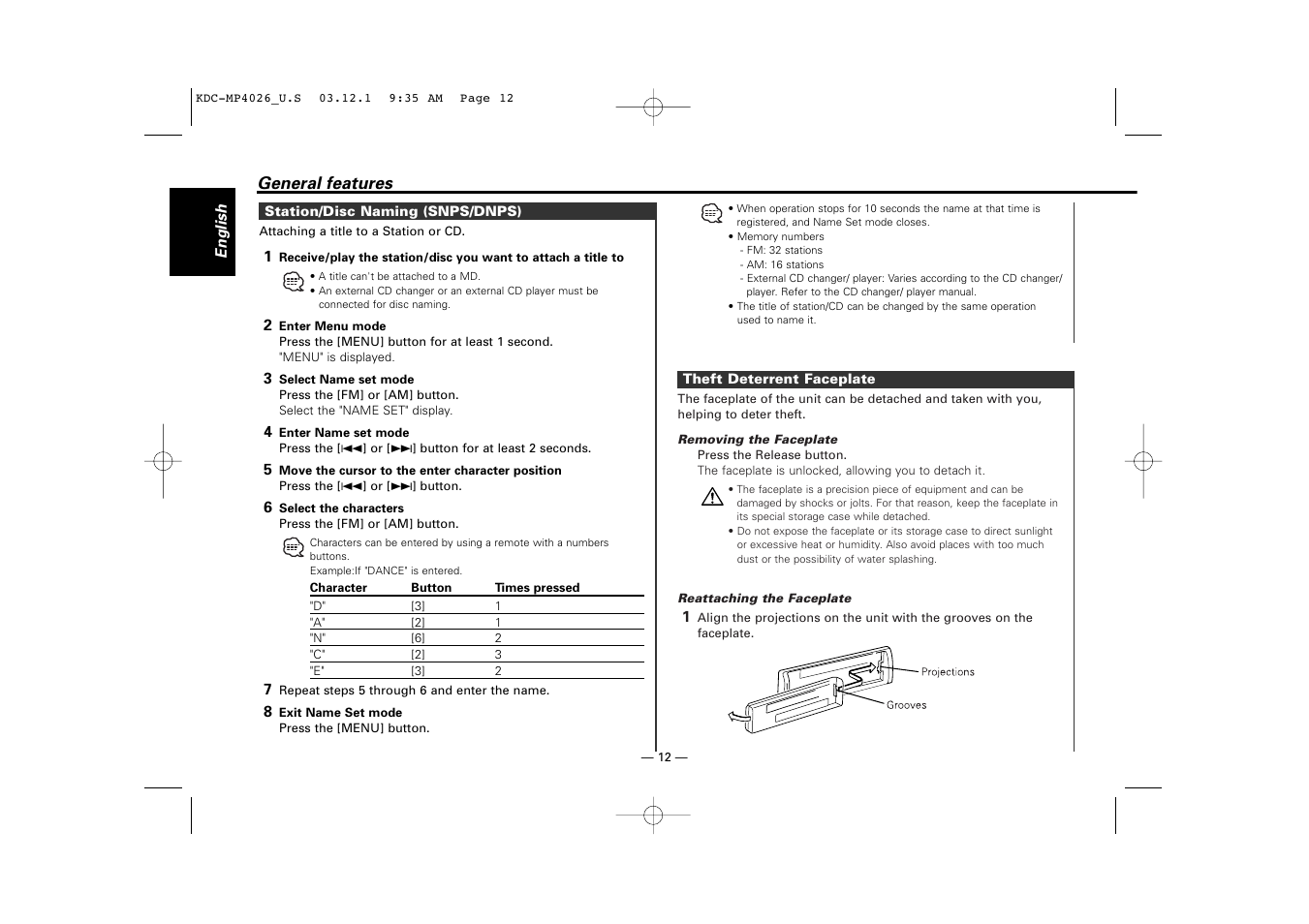 Kenwood KDC-MP4026 User Manual | Page 12 / 32