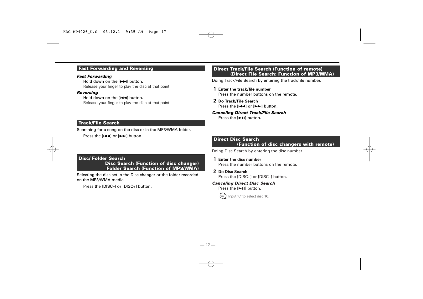 Kenwood KDC-MP4026 User Manual | Page 17 / 32