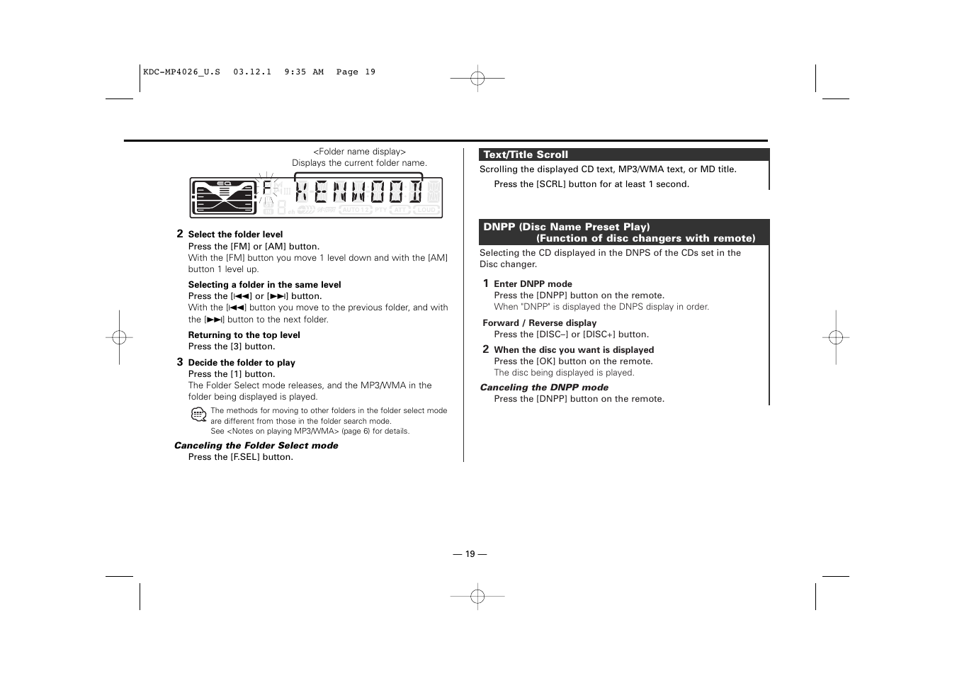Kenwood KDC-MP4026 User Manual | Page 19 / 32