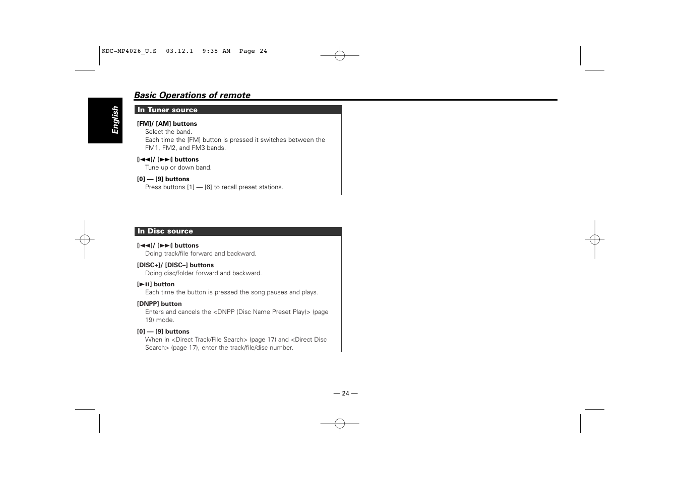 Kenwood KDC-MP4026 User Manual | Page 24 / 32