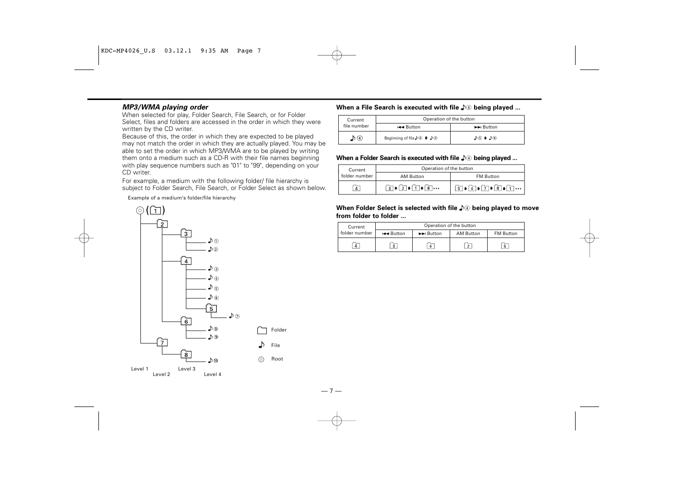 Kenwood KDC-MP4026 User Manual | Page 7 / 32