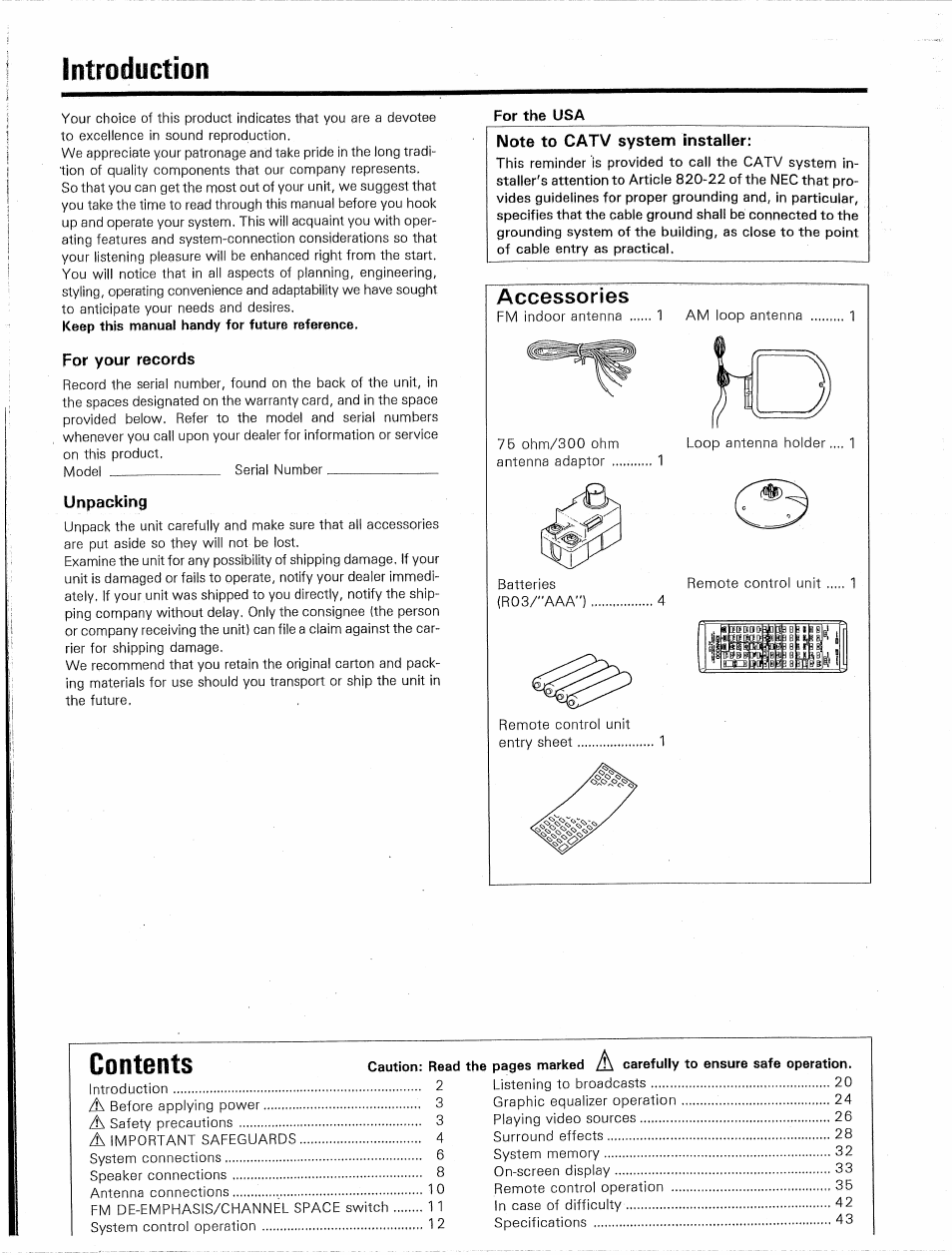 Kenwood KR-V9020 User Manual | Page 2 / 44