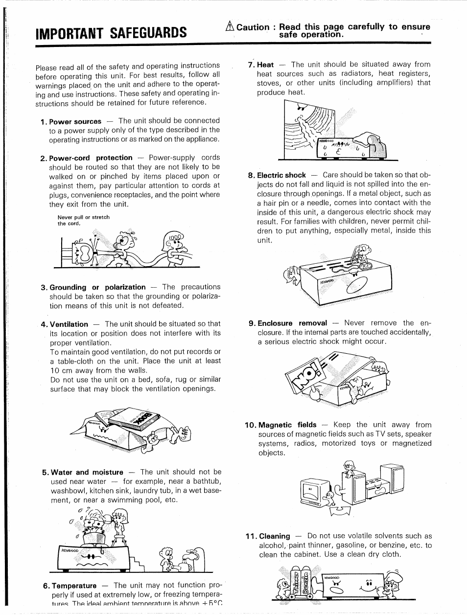 Important safeguards | Kenwood KR-V9020 User Manual | Page 4 / 44