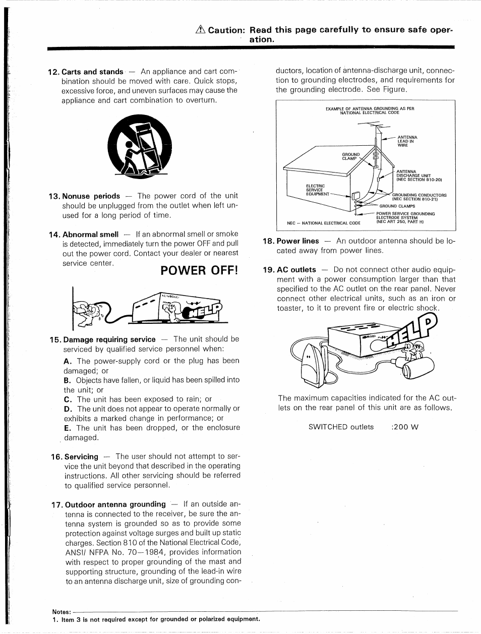 Oper, Power off | Kenwood KR-V9020 User Manual | Page 5 / 44