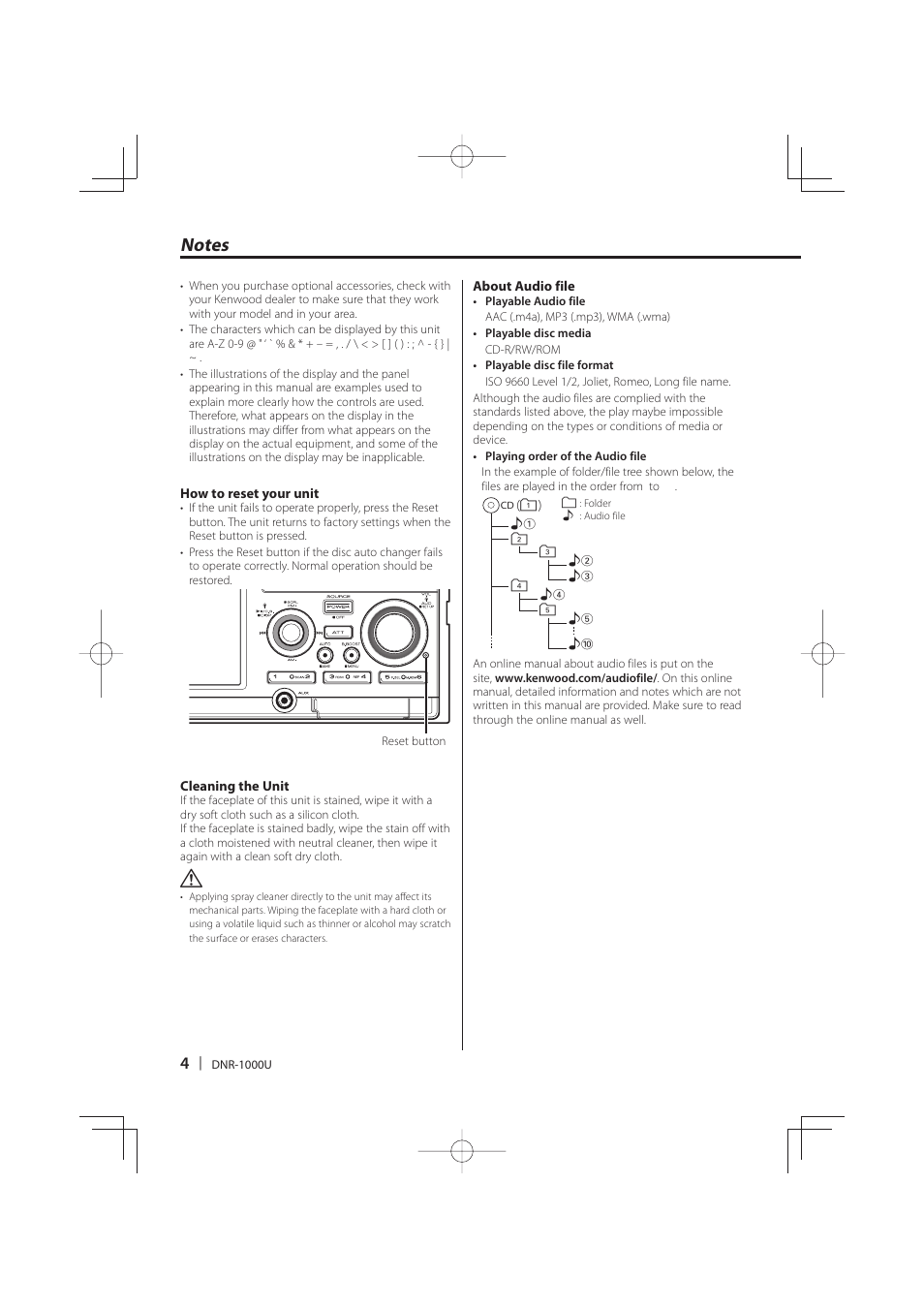 Kenwood DNR-1000U User Manual | Page 4 / 68