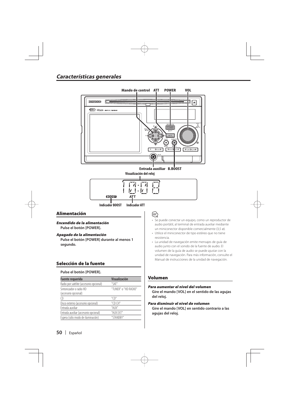 Características generales | Kenwood DNR-1000U User Manual | Page 50 / 68