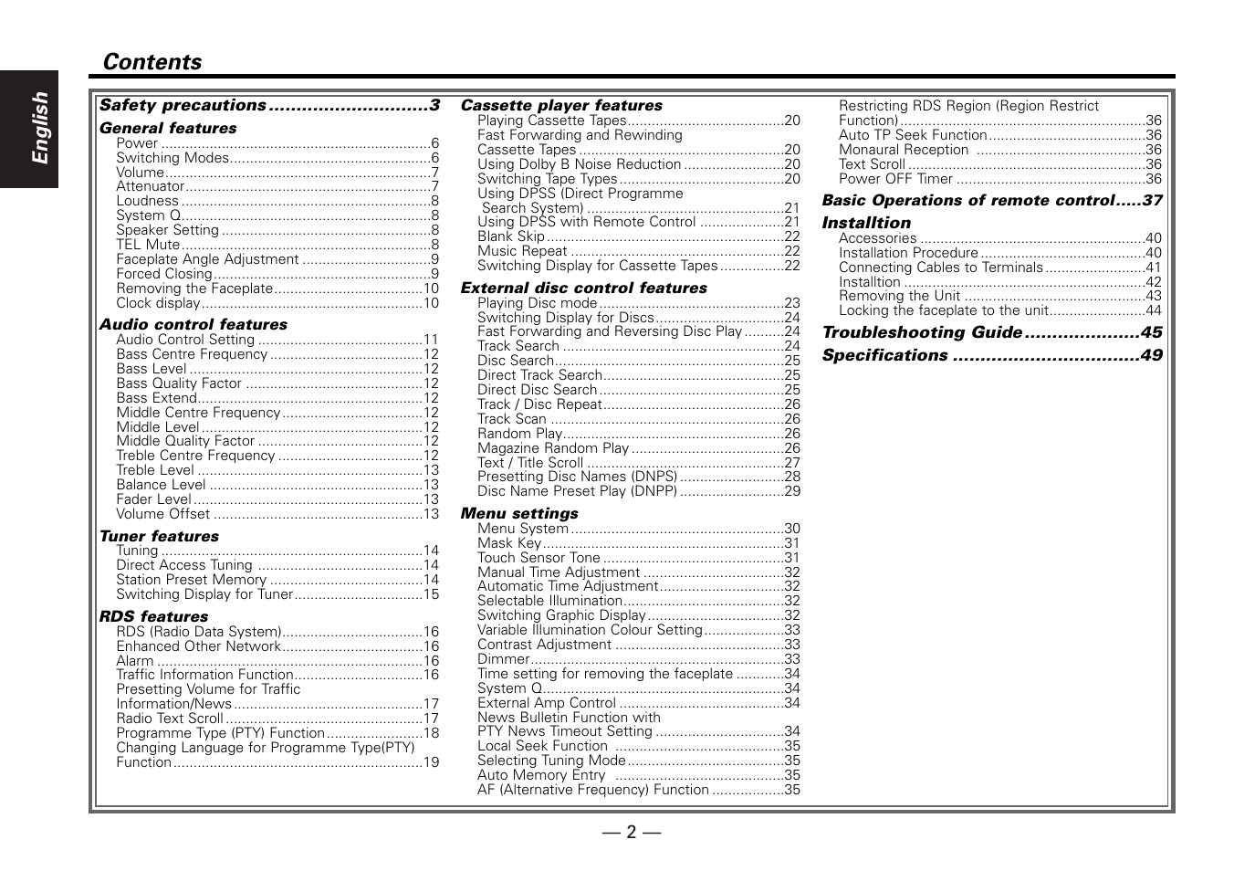 Kenwood KRC-779R  EN User Manual | Page 2 / 50