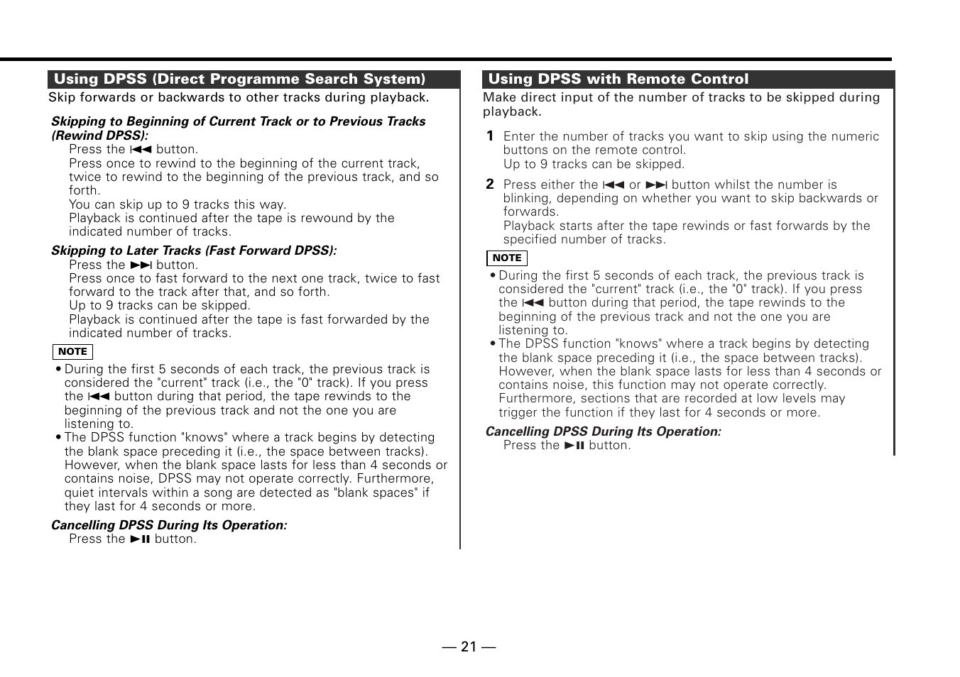 Using dpss (direct programme search system), Using dpss with remote control | Kenwood KRC-779R  EN User Manual | Page 21 / 50