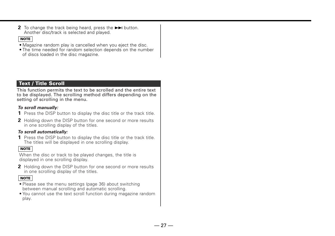 Text / title scroll | Kenwood KRC-779R  EN User Manual | Page 27 / 50